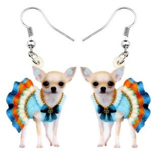 Chihuahua in a Dress Acrylic Earrings